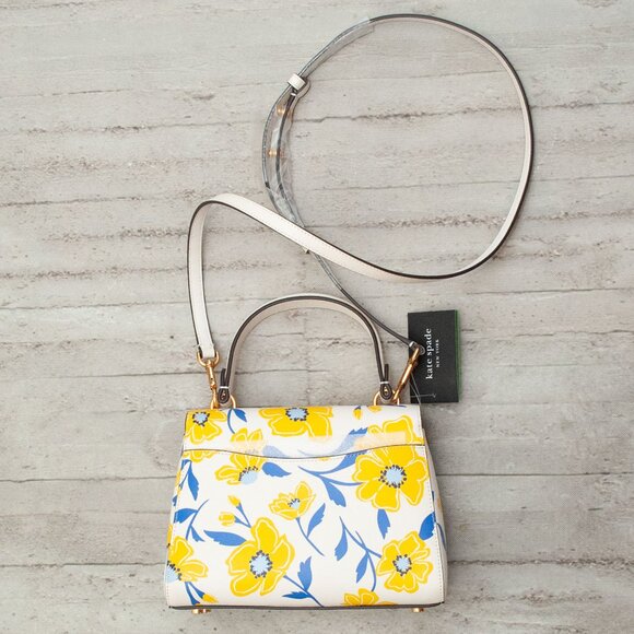 NWT kate spade Katy Sunshine Floral Textured Leather Top Handle Bag with Dustbag - Picture 8 of 15
